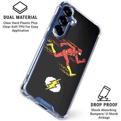 DC Comics The Flash Pixelated Running Pose Galaxy S25 Clear Case